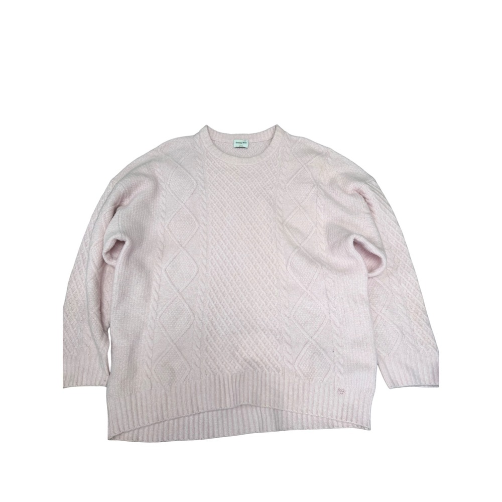 Sunday Best Aritzia Sofy Pink Cable Knit Wool Blend Sweater 122234 Size L